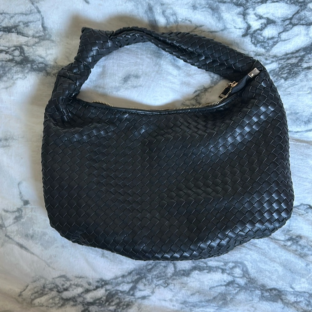 Black woven bag